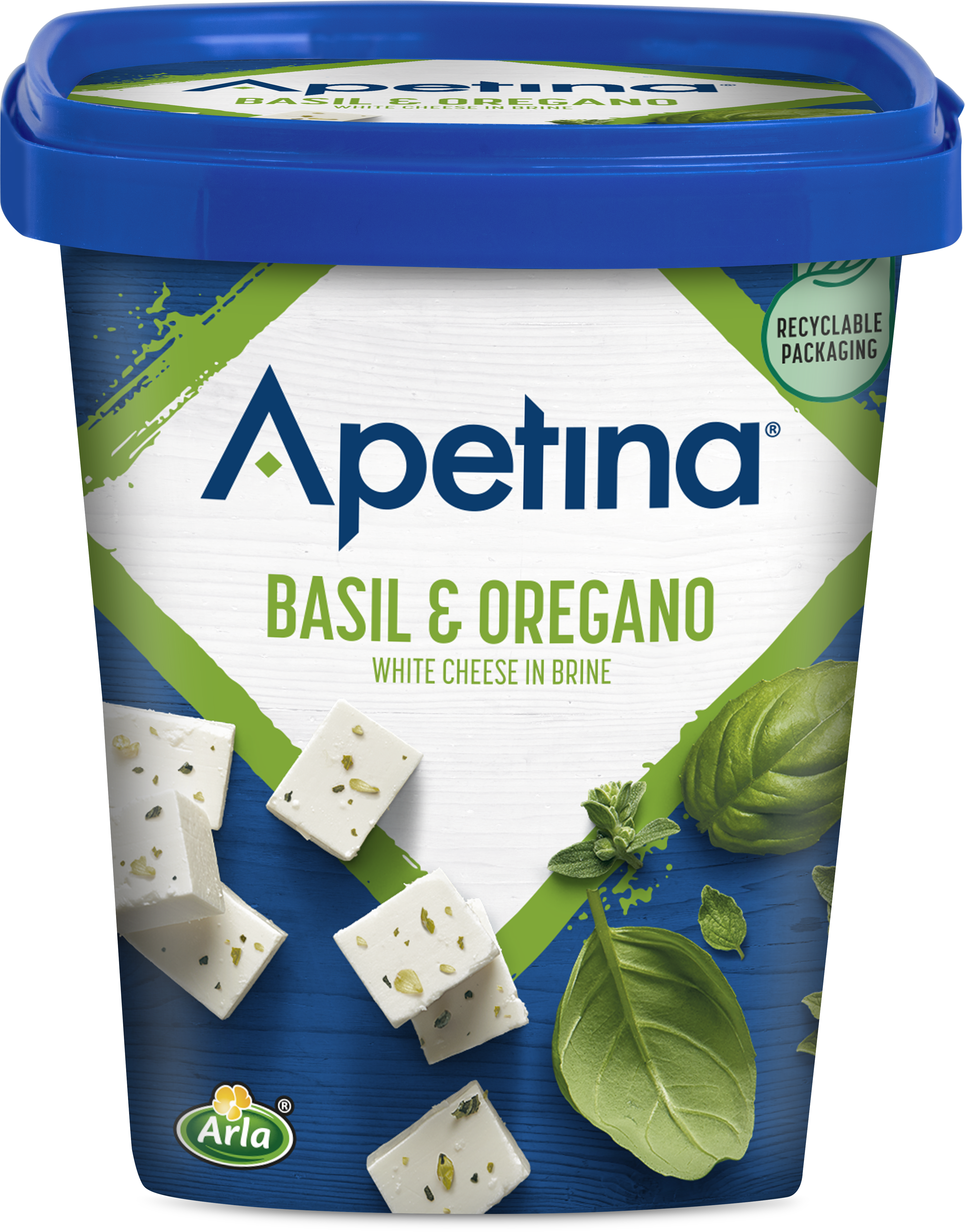 Apetina® White Cheese Cubes In Brine, Basil & Oregano | Apetina